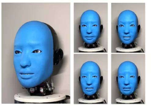 哥伦比亚华人博士推出「蓝脸」机器人，会做42种表情！ICRA 2021已发表